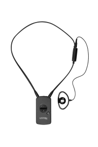 One RF receiver with an attached neck loop and an attached ear bud.