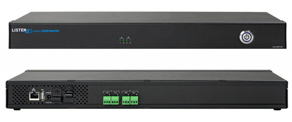 Product image of the ListenEVERYWHERE server (front and back view)