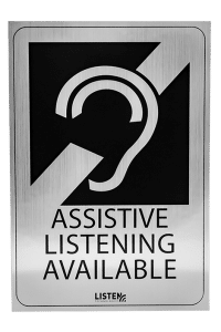 Assistive Listening Verfügbare Beschilderung für Veranstaltungsort