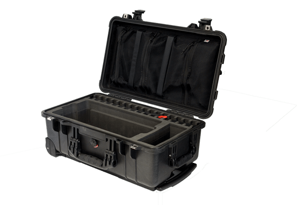 Hard-sided black ListenTALK carrying case