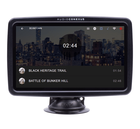 Black ListenNavilution display control panel