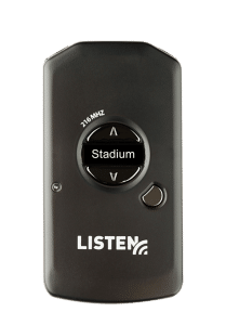 Listen RF Receiver with Stadium written on it
