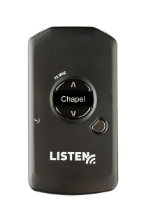 Black LR5200 intelligent digital signal processing 72 MHz radio frequency receiver with the word chapel showing as the name of the channel.
