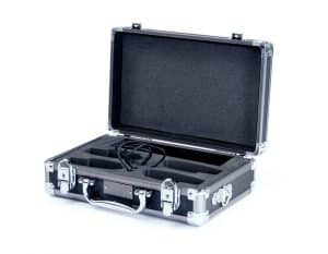 Open portable RF product charging case