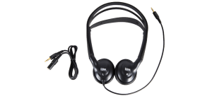 Dual headphones with 3.5 mm extension cable