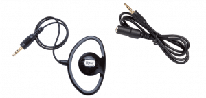 Universal Ear Speaker with over the ear loop, cable, and 3.5mm standard audio jack plug