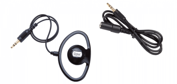 Universal-Ohrlautsprecher mit Ohrbügel, Kabel und 3.5-mm-Standard-Audio-Klinkenstecker