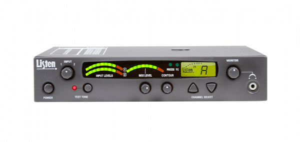 Stationärer 72-MHz-HF-Sender - schwarzes rechteckiges Gehäuse mit Tasten und Messgeräten