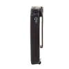 LR4200 infrared receiver side view showing the 3.5 mm standard headset jack and belt clip on the back