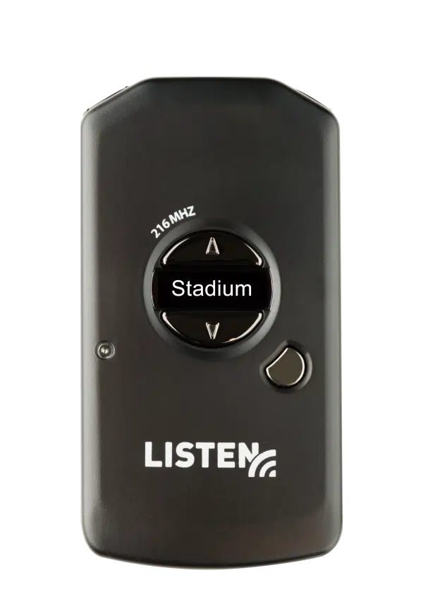 ListenRF 216 MHz receiver with Stadium on screen