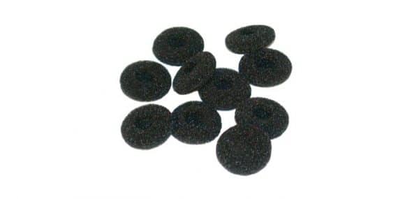 pile of black replacement cushions for ear buds