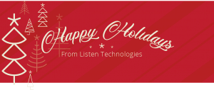 Frohe Feiertage vom Listen Technologies-Banner