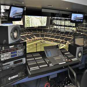 Interior de la sala AV en Dallas Cowboys Stadium