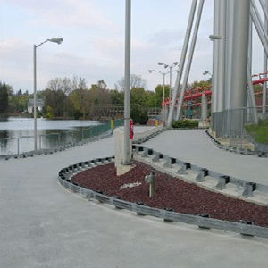 An outdoor go cart track