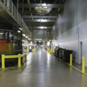 Subaru manufacturing plant. Hallway of facility.