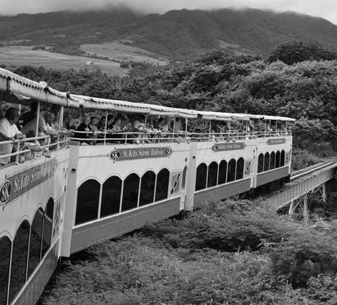 Tour in treno di St. Kitt attraverso la foresta pluviale.