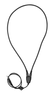 Black neck loop on a white background. Use this neck loop with assistive listening systems, Listen EVERYWHERE and ListenTALK.