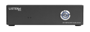 Front view of the LW-150P-02 two-channel server with Dante onboard.